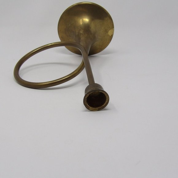 Vintage Brass French Horn Candle Stick Holder 9" H x 4 1/2" W - Picture 10 of 10